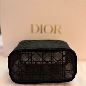 Dior Black Mesh Cosmetic Bag
